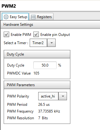 Configuration for the PWM Using MCC